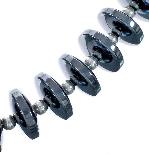 Hematite Authentic Sterling Silver Bead Necklace MX121588